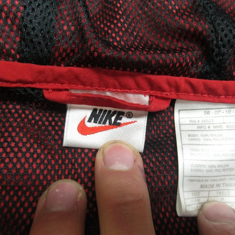 Nike Pullover Jacket Womens Small Red 1/4‎ Zip Hooded Windbreaker Rain Light VTG